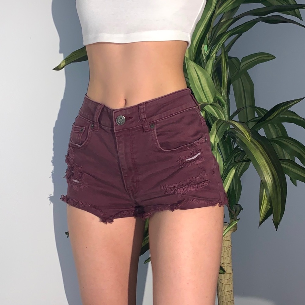 distressed american eagle shorts